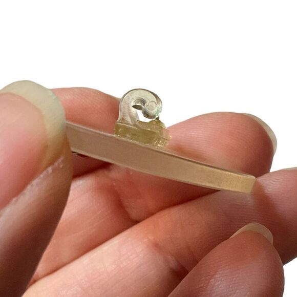 Vintage Merry Christmas Heart Shaped Brooch Pin Frosted Plastic - Picture 5 of 9